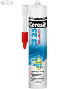 Герметик силиконовый Ceresit CS 25 санитарный прозрачный (00) 280 мл